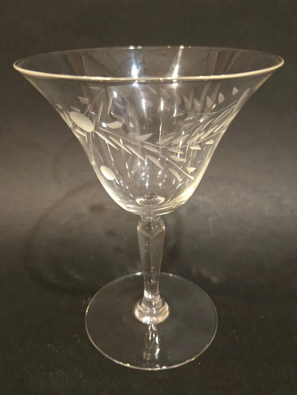 Crystal Etched Martini Glass - Clear